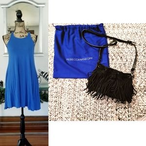 REBECCA MINKOFF CROSSBODY BAG & LULU'S BLUE DRESS
